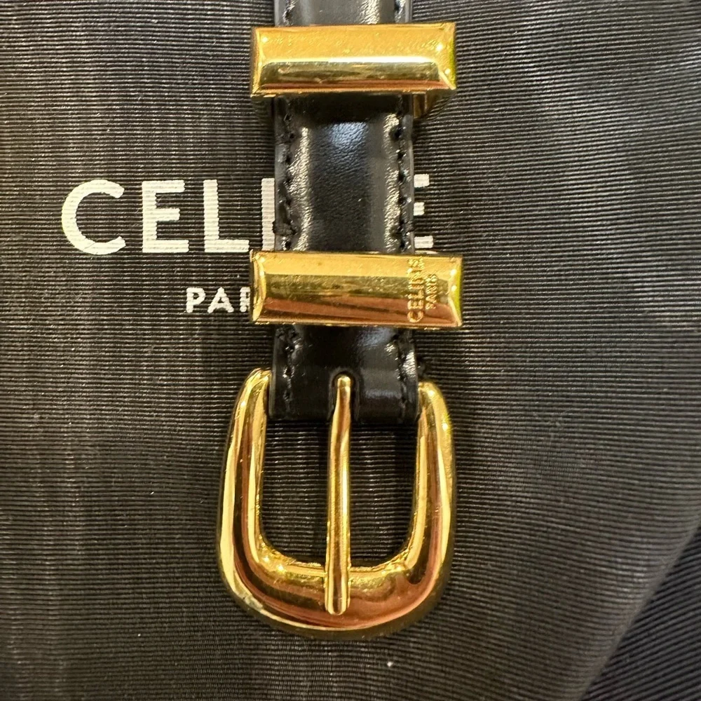 Celine SMALL 18MM WESTERN BELT IN TAURILLON LEATHER Size 70